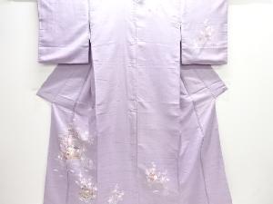 白山紬　屋敷に草花模様訪問着